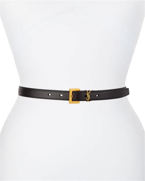 ysl monogram leather belt